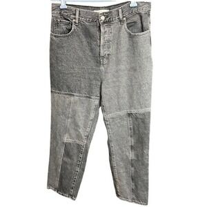 PacSun Women's High Rise Straight Leg Jeans Size‎ 30 Gray Wash Block Denim